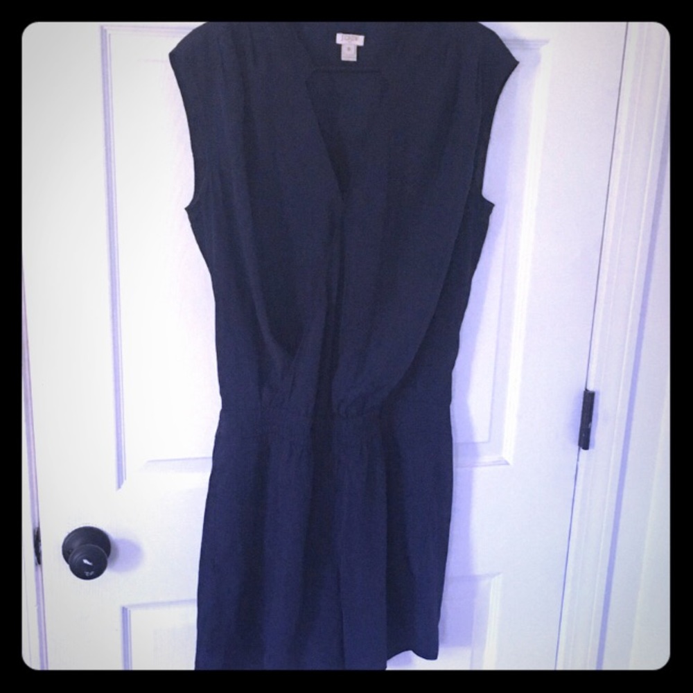 J.Crew May sleeveless romper - silky navy blue